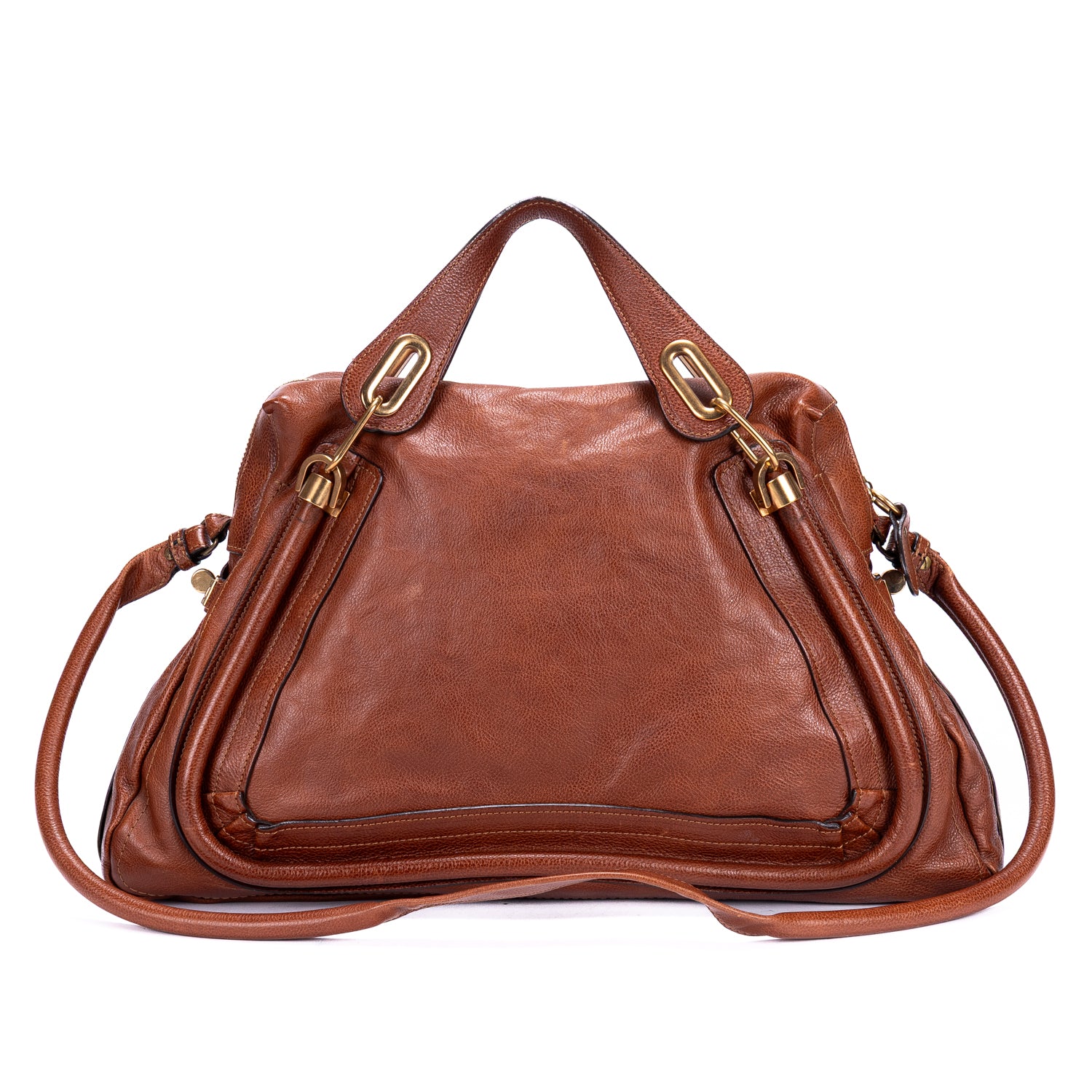 Shoulder Bag Large Paraty Large Brown Grained Calfskin Leather