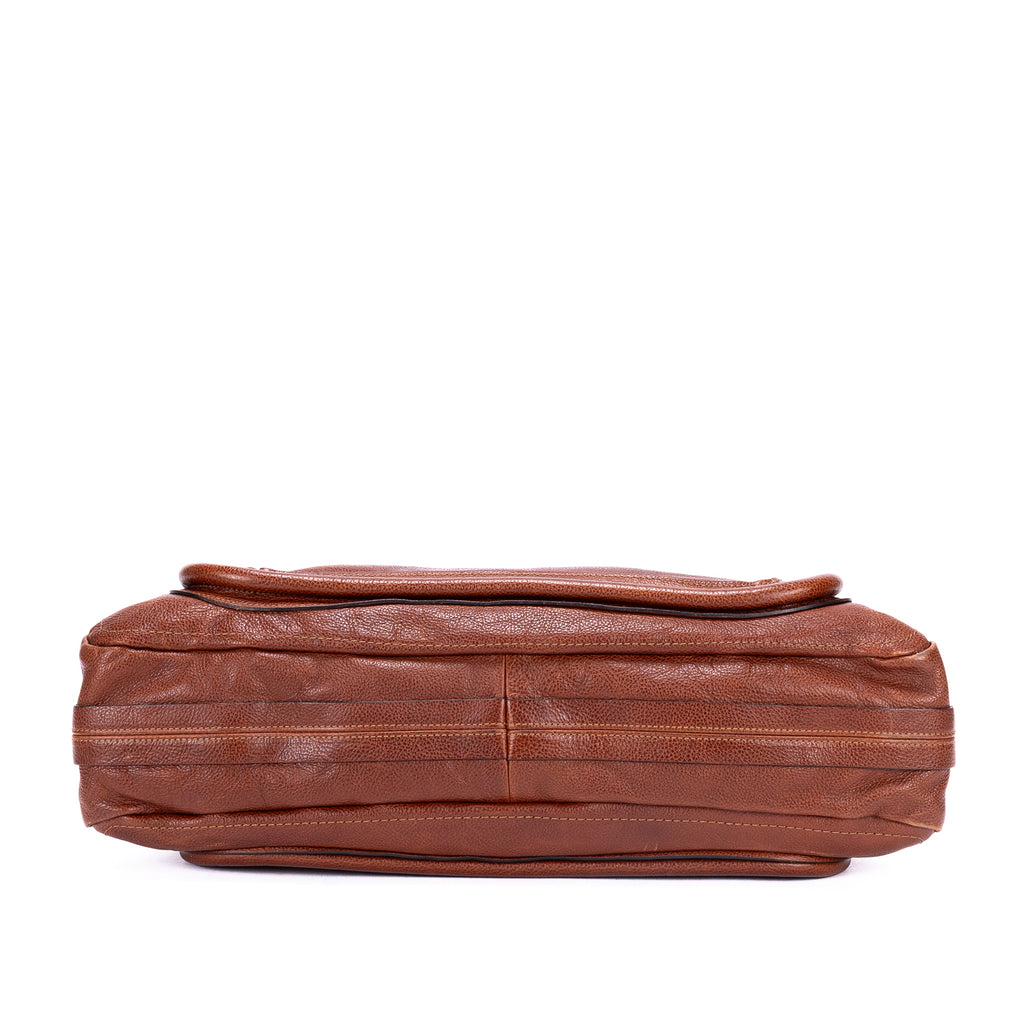 Shoulder Bag Large Paraty Large Brown Grained Calfskin Leather