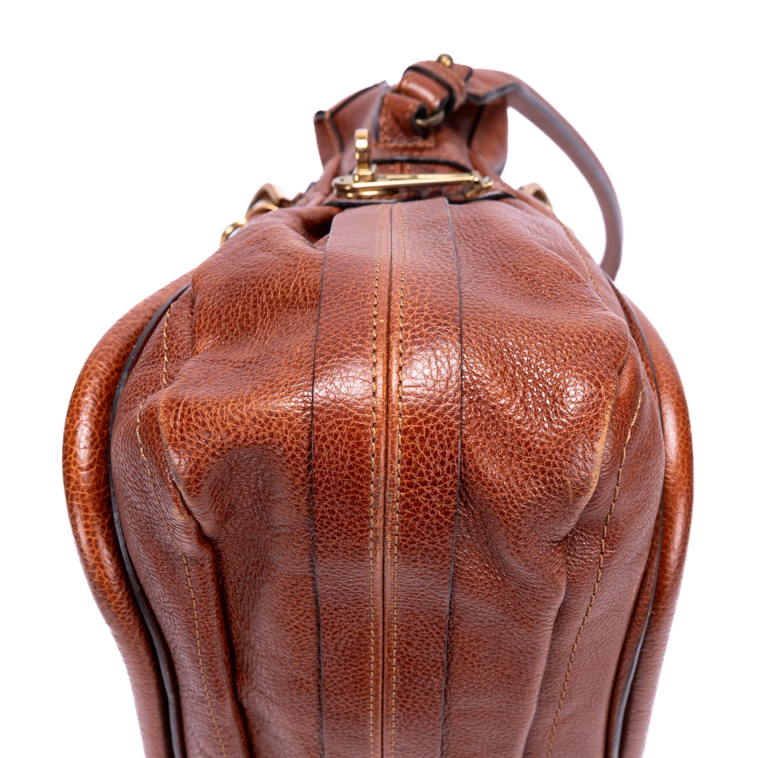 Shoulder Bag Large Paraty Large Brown Grained Calfskin Leather