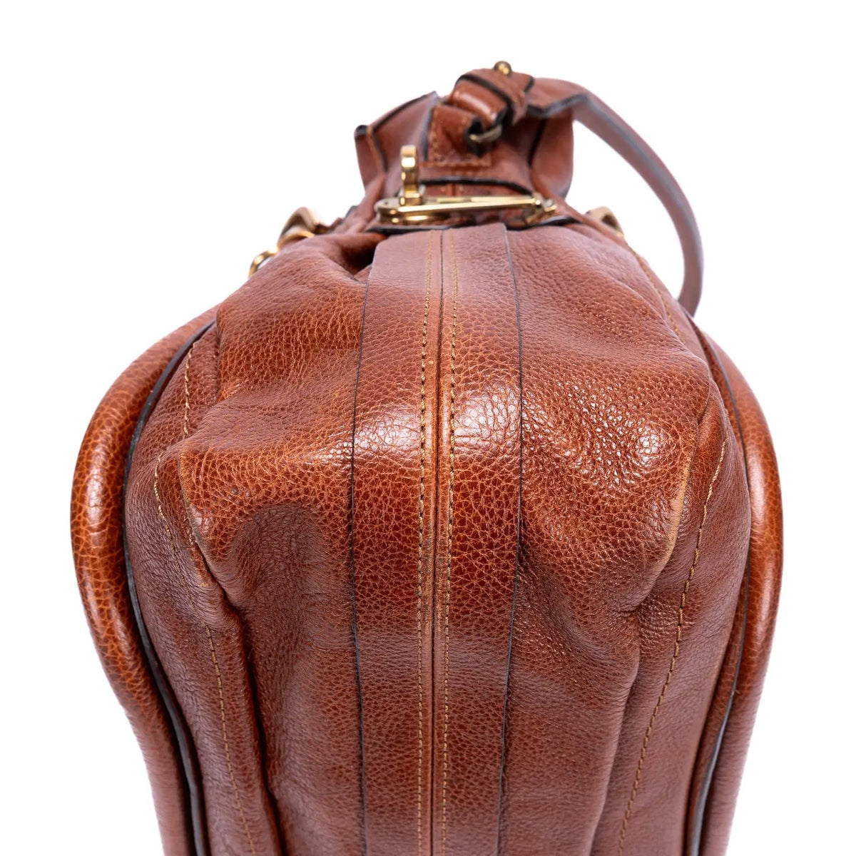 Shoulder Bag Large Paraty Large Brown Grained Calfskin Leather