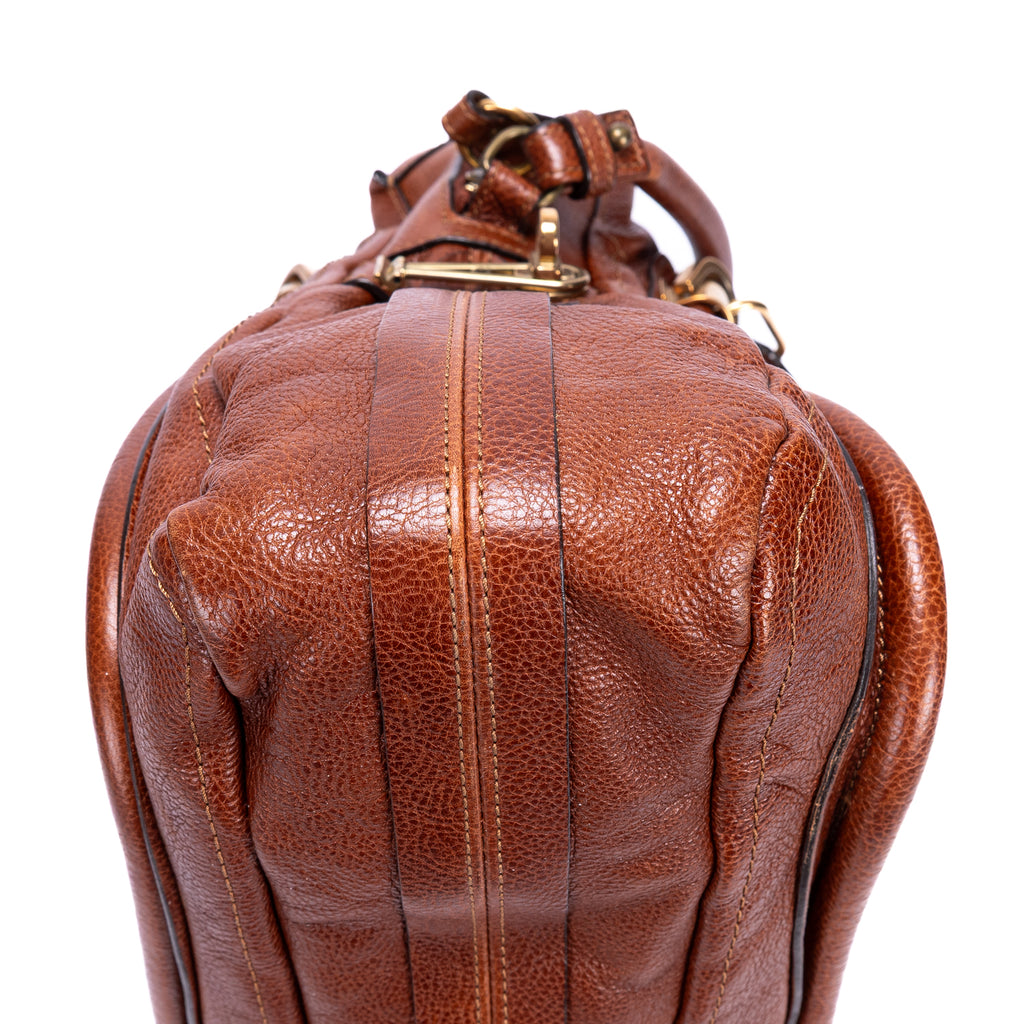 Shoulder Bag Large Paraty Large Brown Grained Calfskin Leather