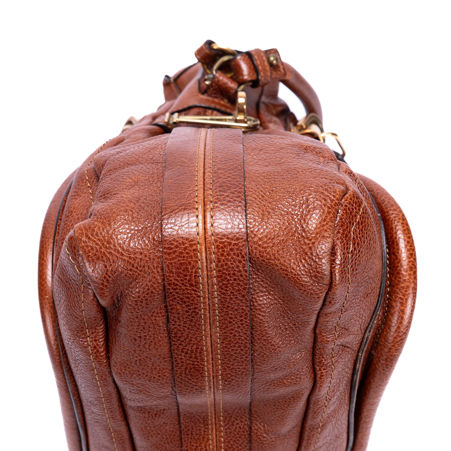 Shoulder Bag Large Paraty Large Brown Grained Calfskin Leather