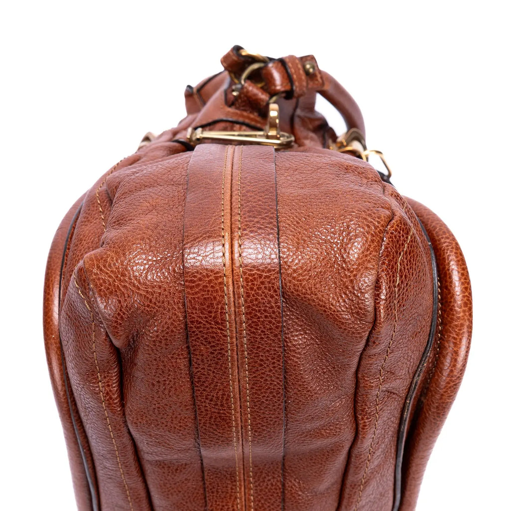 Shoulder Bag Large Paraty Large Brown Grained Calfskin Leather