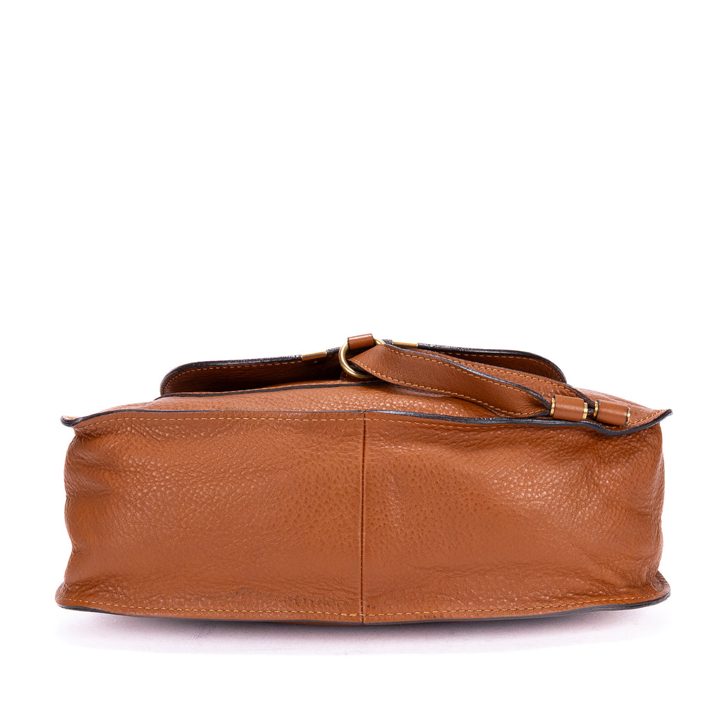 Shoulder Bag Medium Marcie Medium Tan Pebbled Calfskin Leather