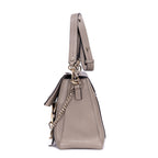 Sac à Bandoulière Faye Day Petit en Cuir de Veau Lisse Gris