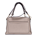 Sac à Bandoulière Faye Day Petit en Cuir de Veau Lisse Gris