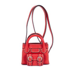 Bandolera Edith Nano Piel de becerro roja