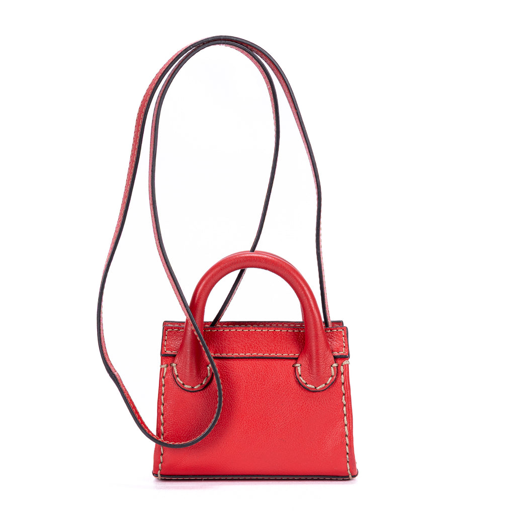 Bandolera Edith Nano Piel de becerro roja