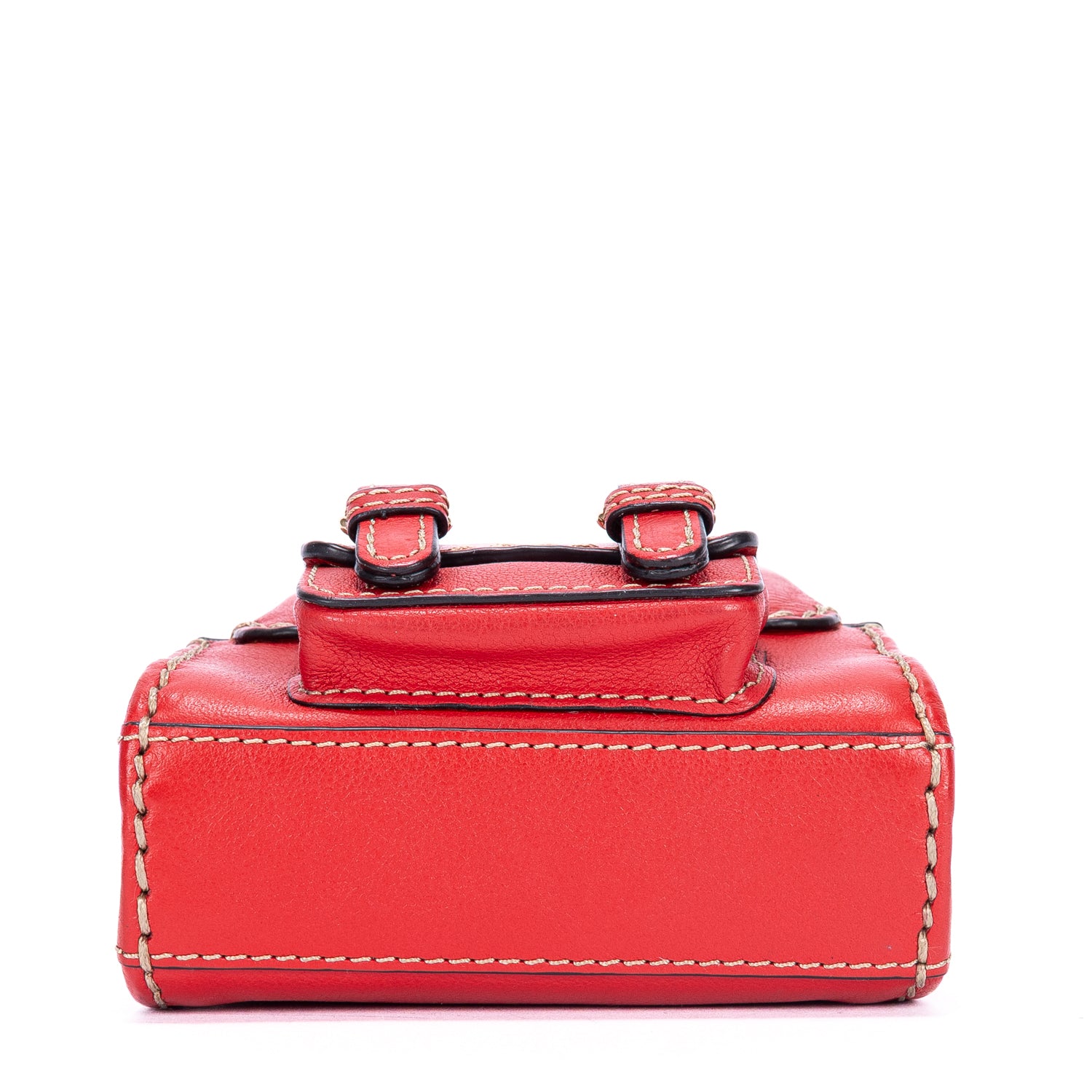 Bandolera Edith Nano Piel de becerro roja