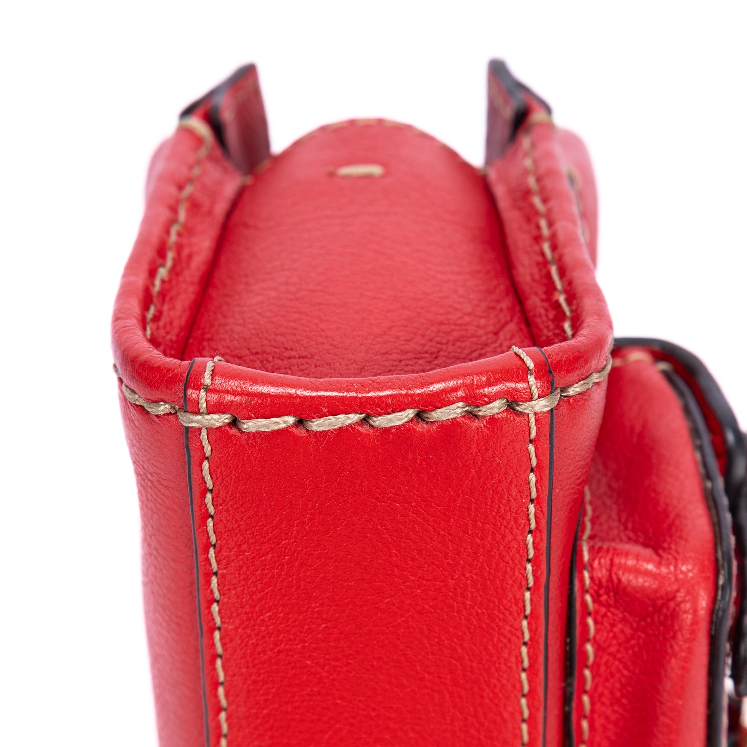 Bandolera Edith Nano Piel de becerro roja