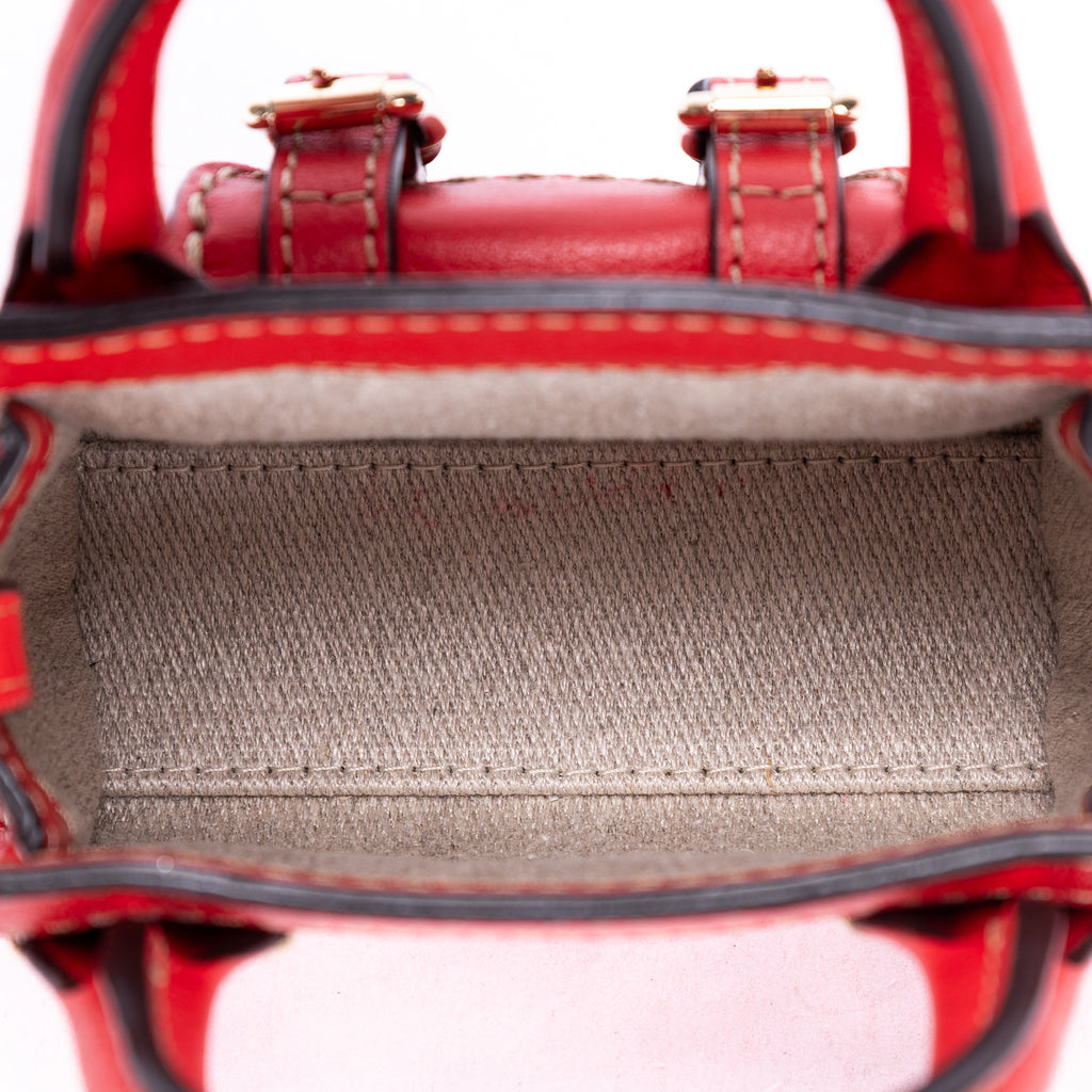 Bandolera Edith Nano Piel de becerro roja