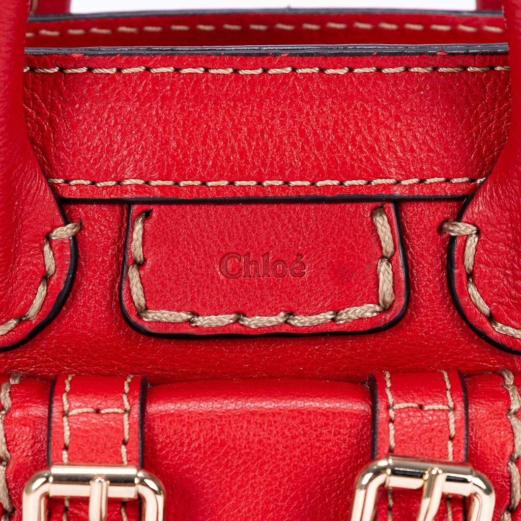 Bandolera Edith Nano Piel de becerro roja