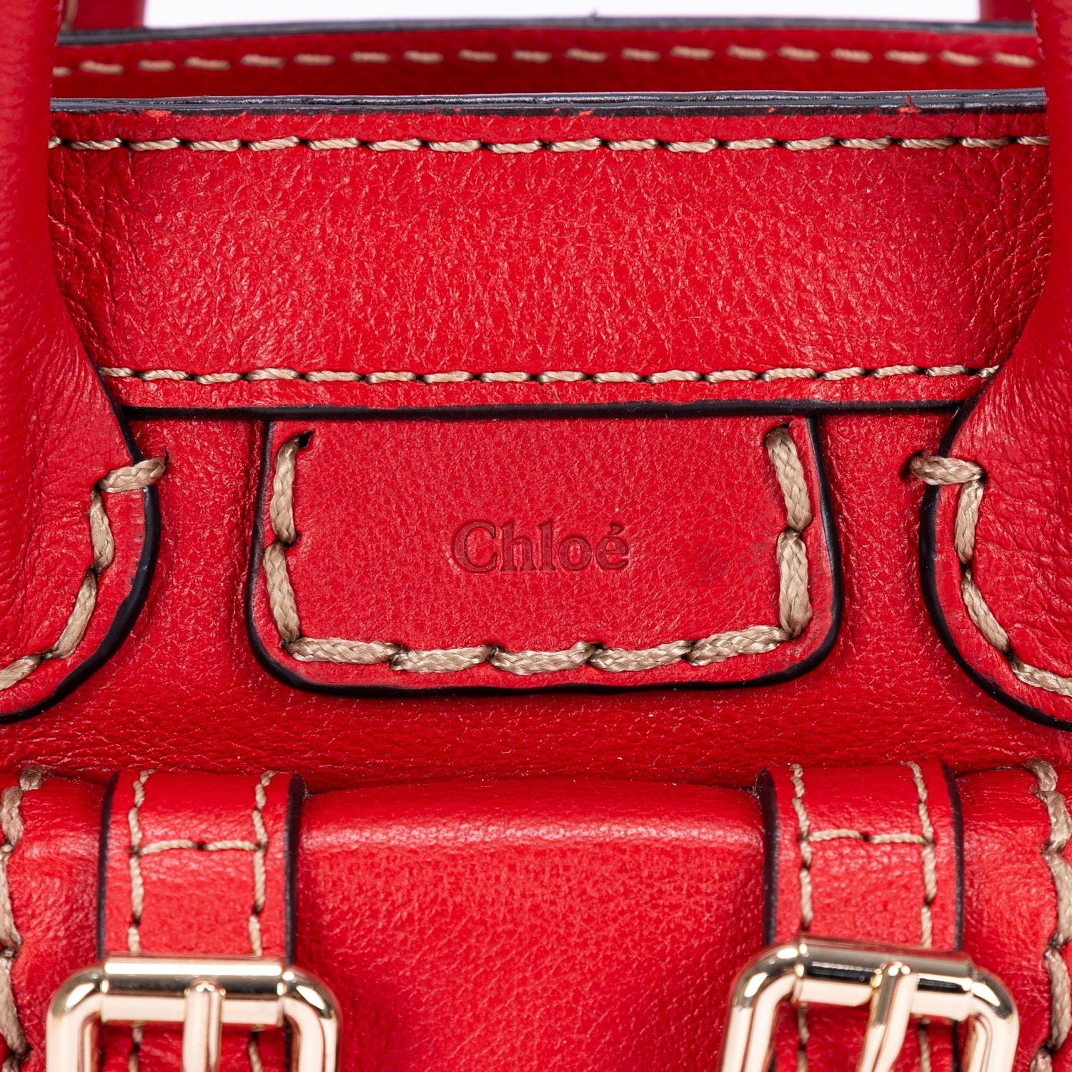 Bandolera Edith Nano Piel de becerro roja