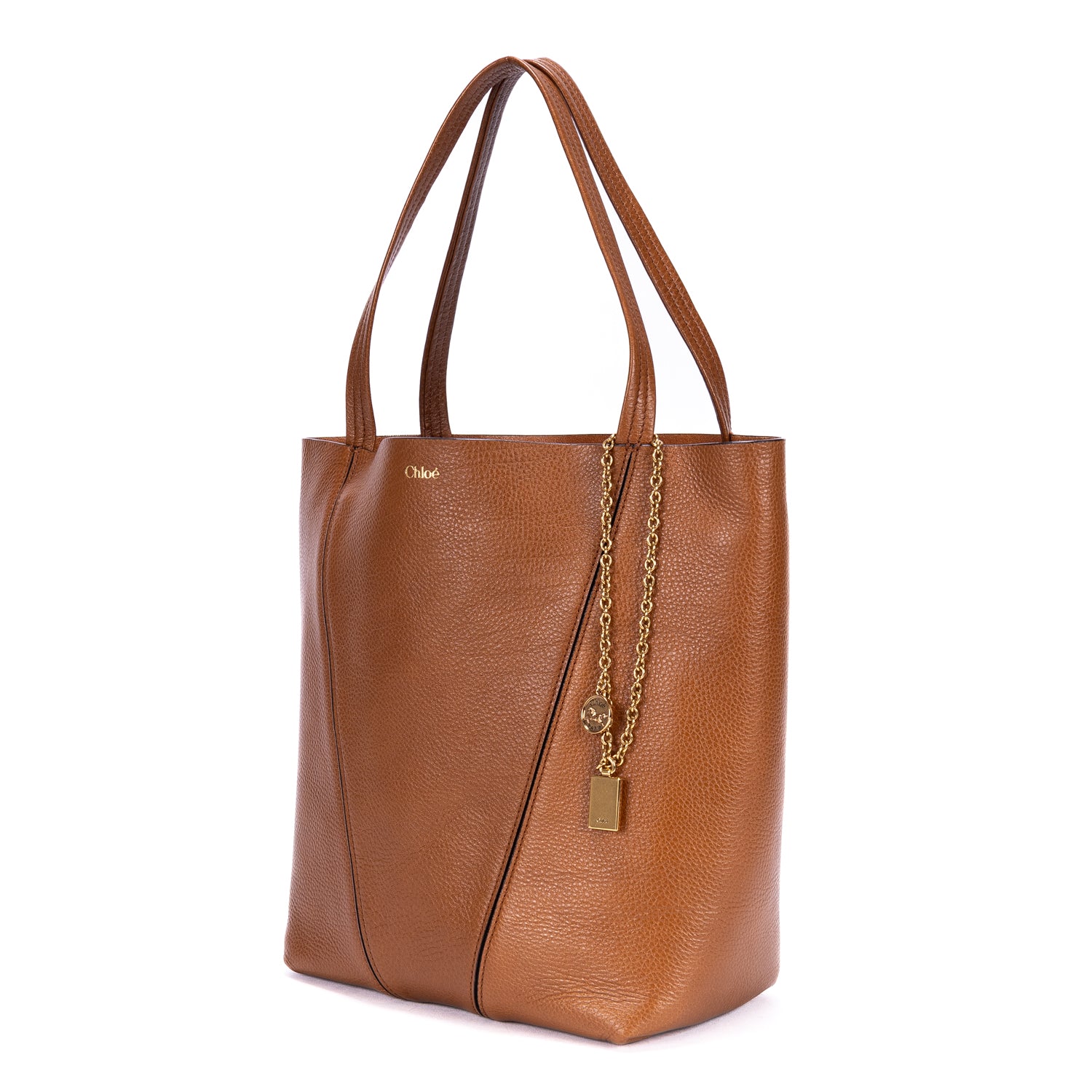 Shoulder Bag Spin Tote bag Brown Calfskin Leather