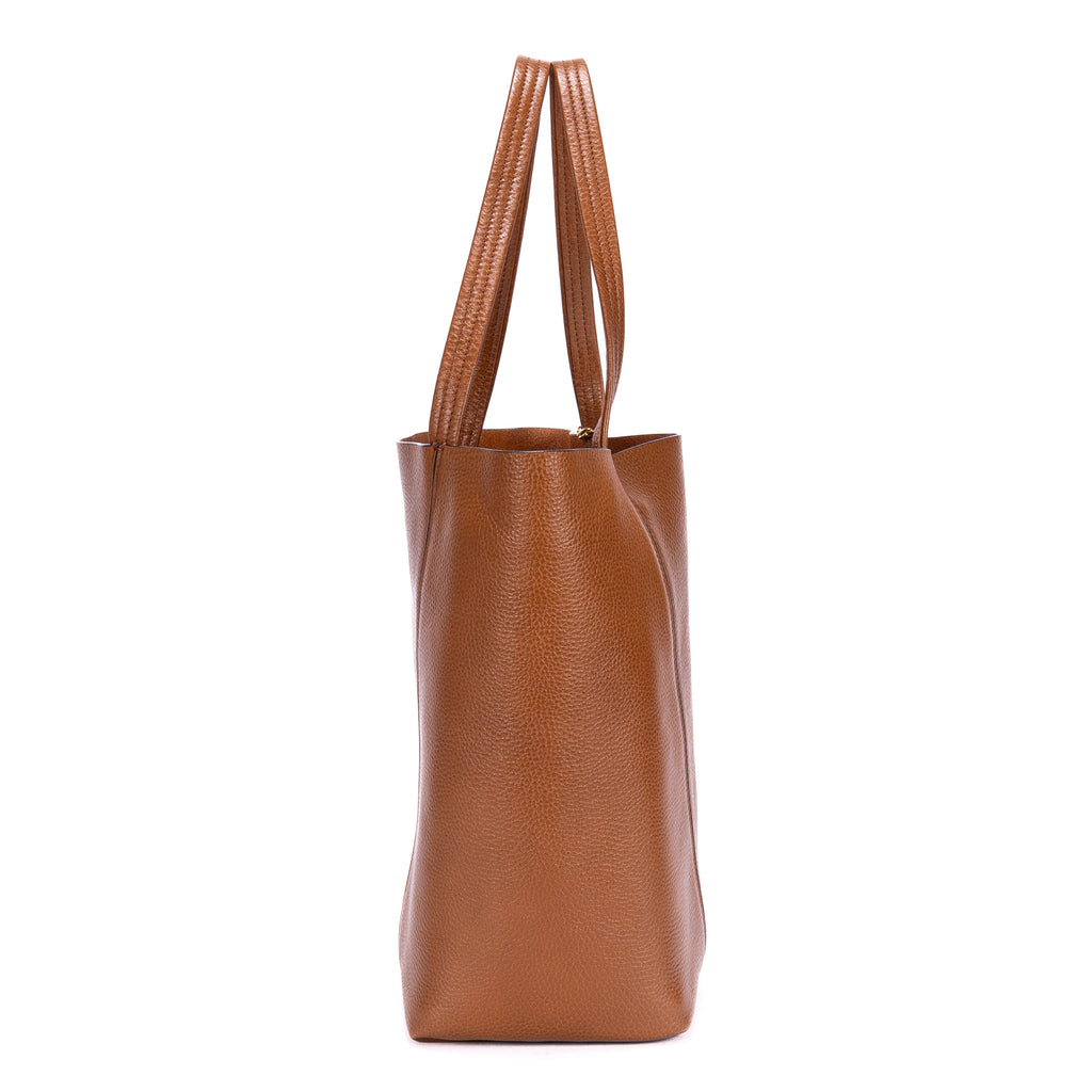 Shoulder Bag Spin Tote bag Brown Calfskin Leather