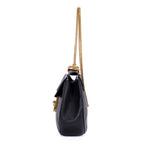 Sac bandoulière petit Drew en cuir de veau grainé noir