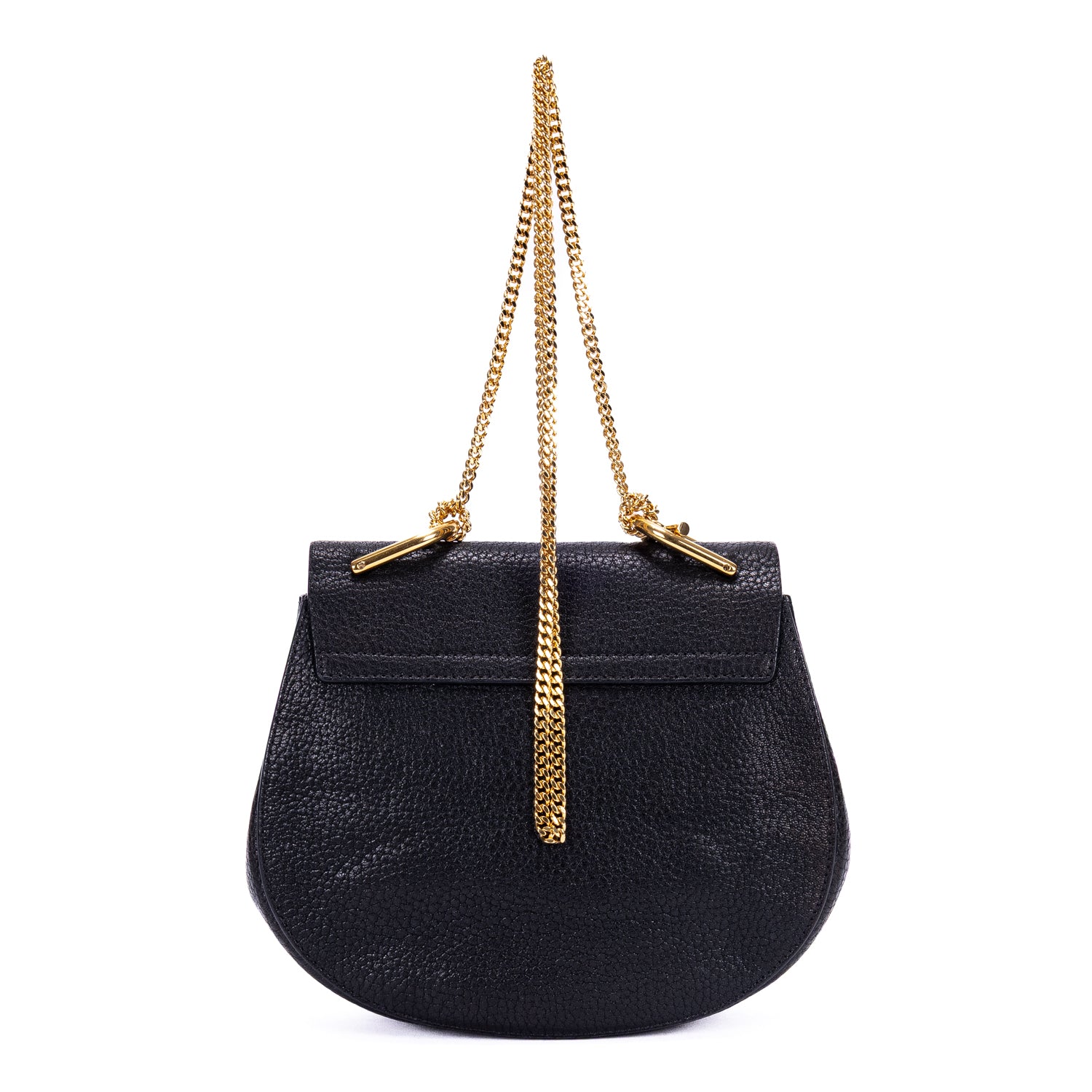 Sac bandoulière petit Drew en cuir de veau grainé noir