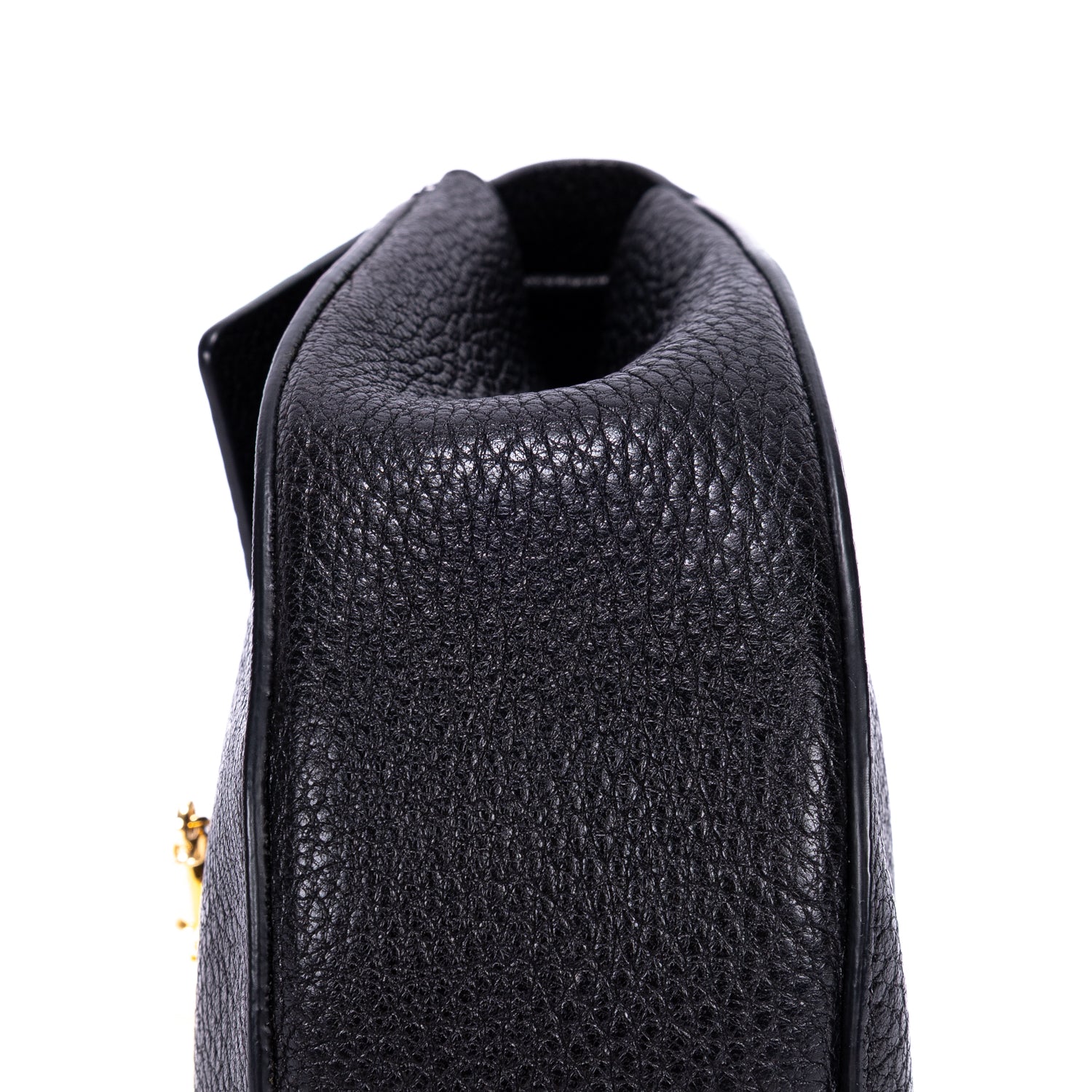 Sac bandoulière petit Drew en cuir de veau grainé noir