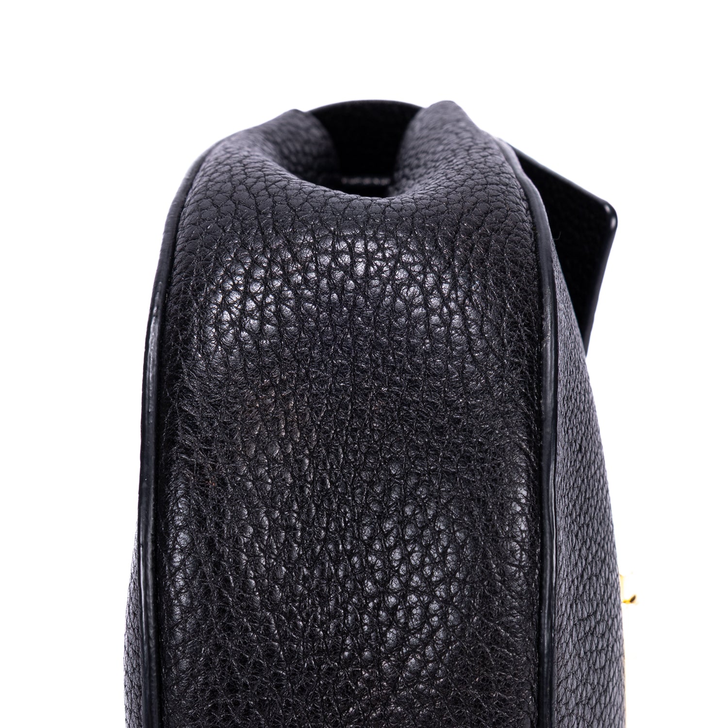 Sac bandoulière petit Drew en cuir de veau grainé noir