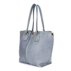 Sac porté épaule Victoria Tote Cuir de veau bleu
