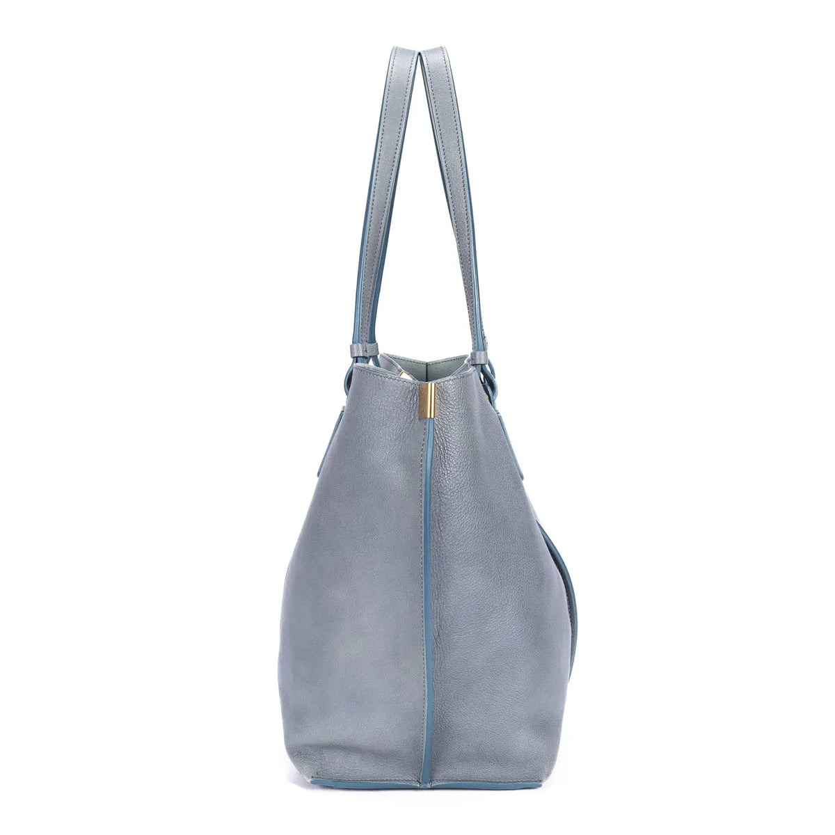 Sac porté épaule Victoria Tote Cuir de veau bleu