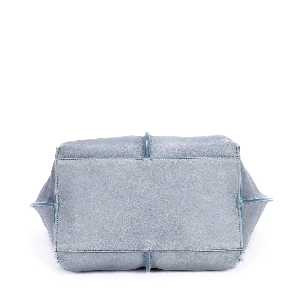 Sac porté épaule Victoria Tote Cuir de veau bleu