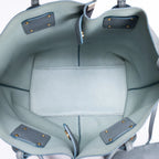 Sac porté épaule Victoria Tote Cuir de veau bleu