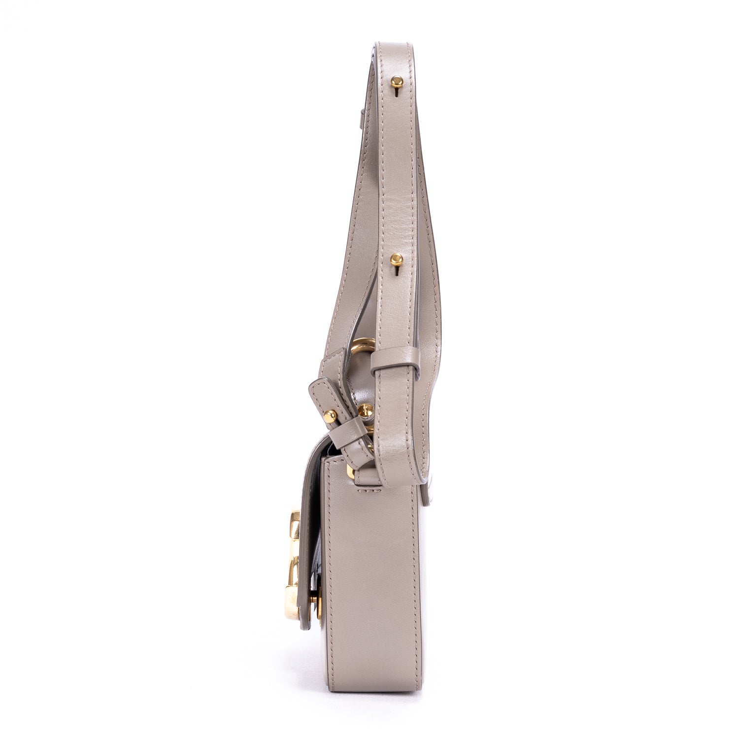 Shoulder Bag C Bag Taupe Smooth Calfskin Leather