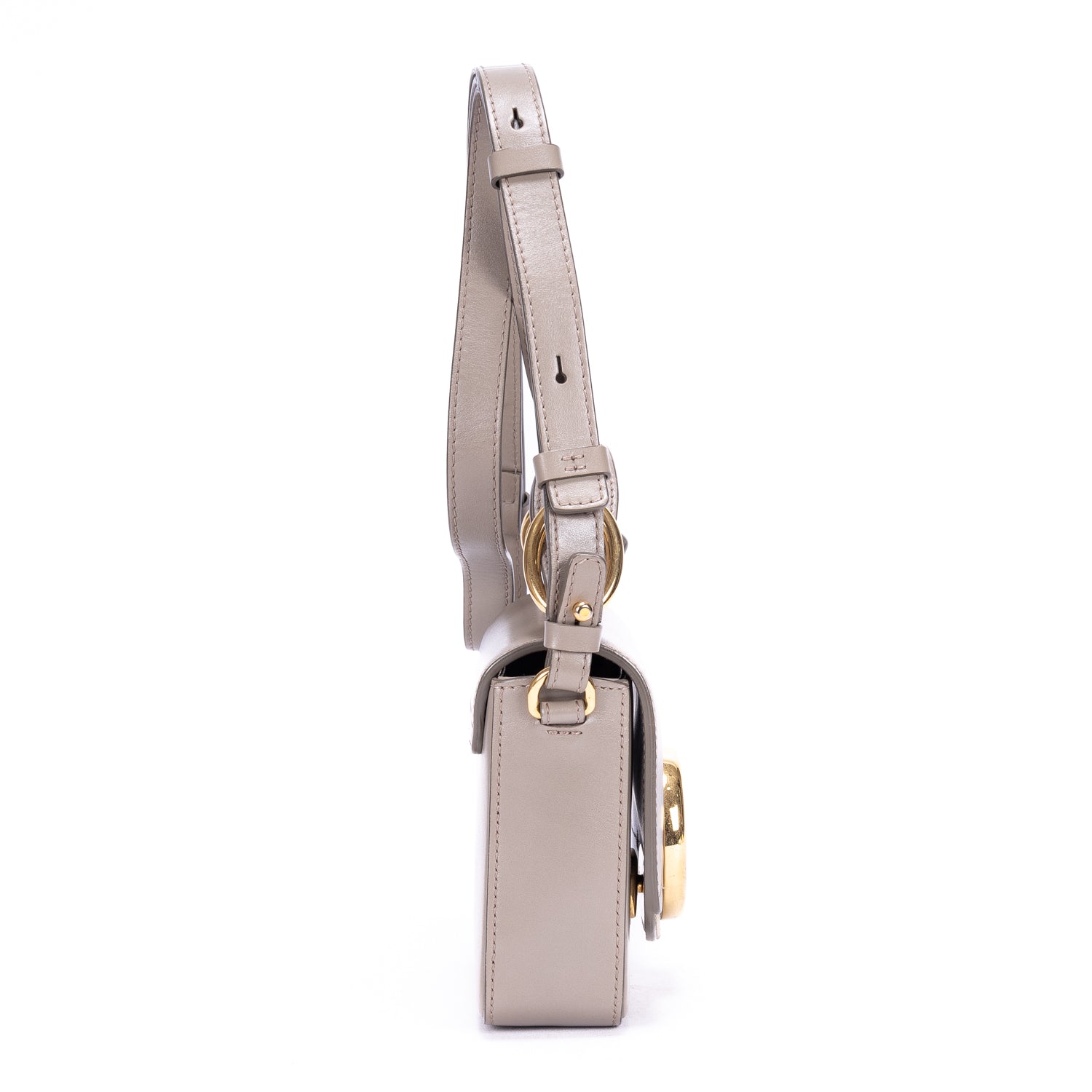 Shoulder Bag C Bag Taupe Smooth Calfskin Leather