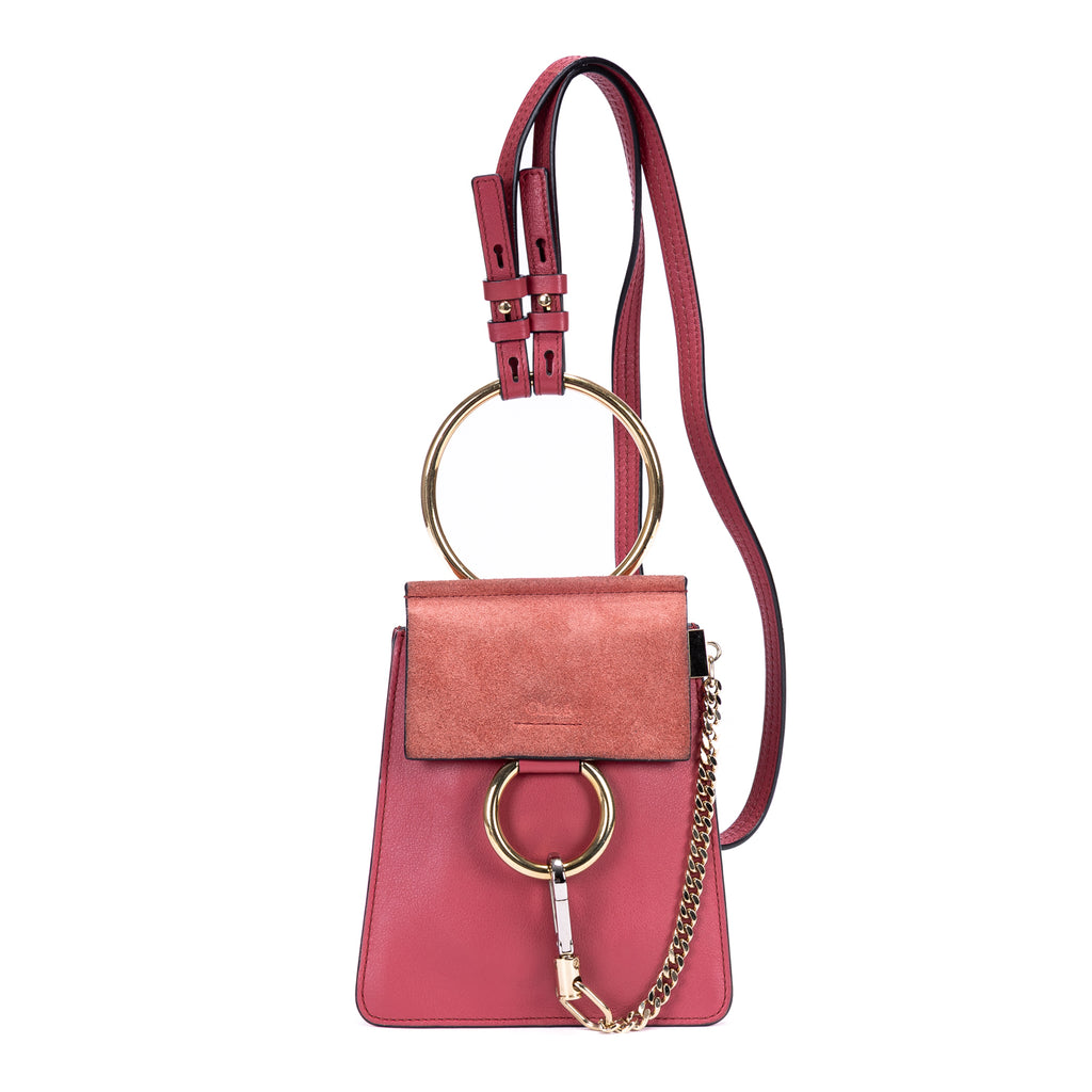 Shoulder Bag Small Faye Bracelet Bag Small Pink Calfskin leather