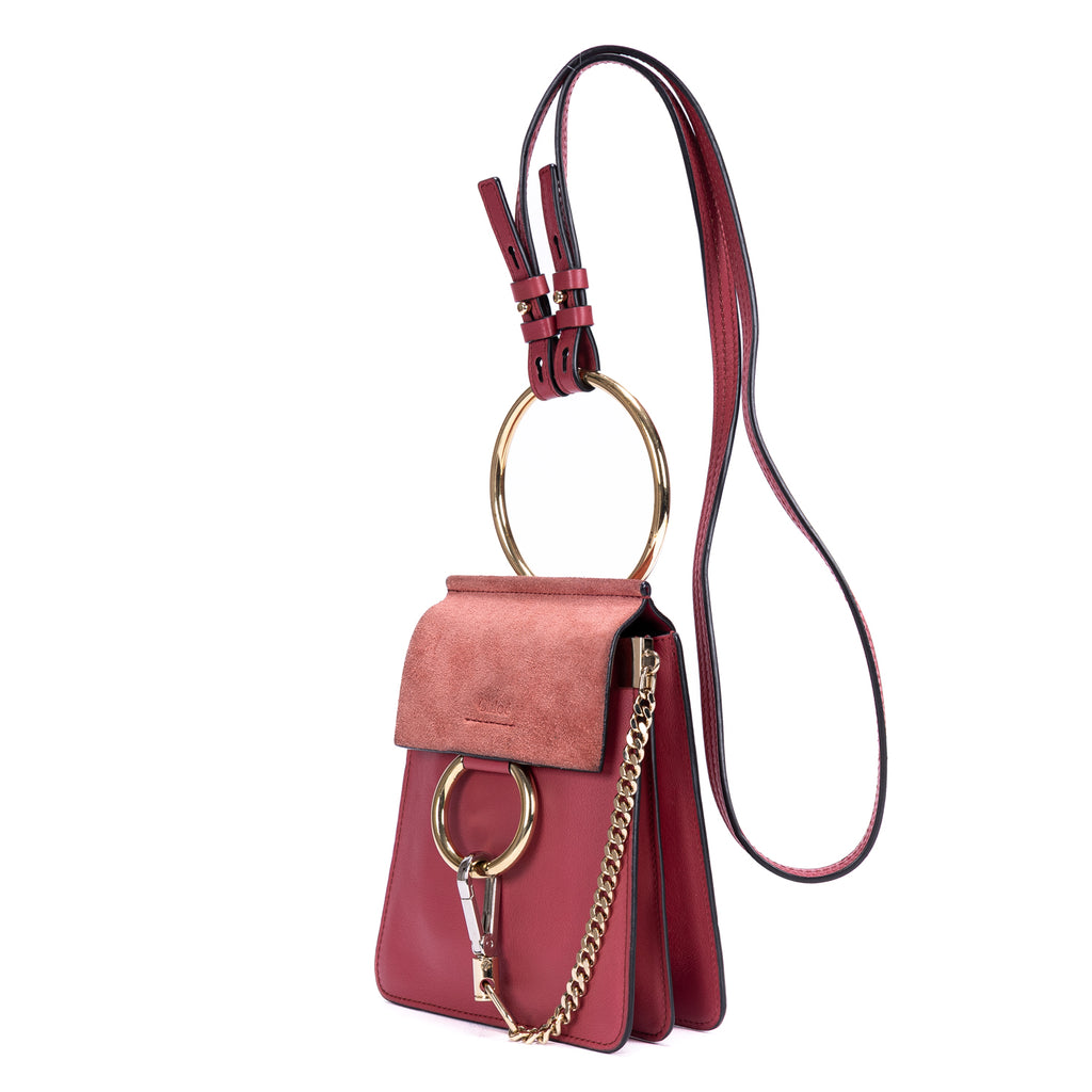 Shoulder Bag Small Faye Bracelet Bag Small Pink Calfskin leather