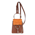 Mochila Faye Pulsera Cuero Liso Marrón/Ante