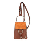 Mochila Faye Pulsera Cuero Liso Marrón/Ante