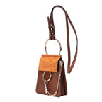 Mochila Faye Pulsera Cuero Liso Marrón/Ante