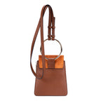 Mochila Faye Pulsera Cuero Liso Marrón/Ante