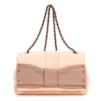 Shoulder Bag Small Bow Crossbody Light Orange Calfskin leather
