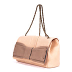 Shoulder Bag Small Bow Crossbody Light Orange Calfskin leather