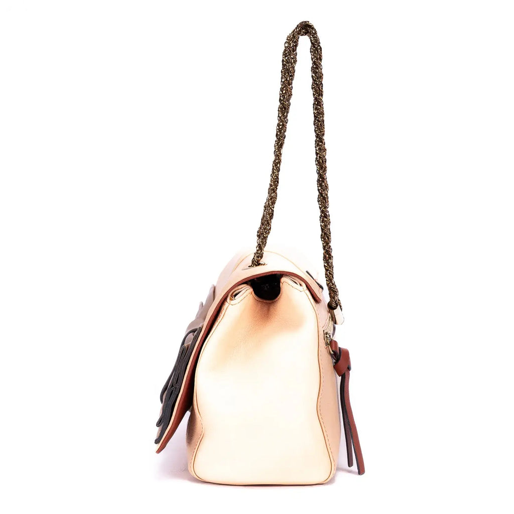 Bolso Bandolera Pequeño Lazo Naranja Claro Piel de ternera
