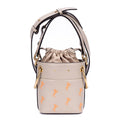 Sac bandoulière Roy Bucket en cuir de veau lisse gris