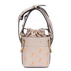 Sac bandoulière Roy Bucket en cuir de veau lisse gris