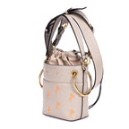Sac bandoulière Roy Bucket en cuir de veau lisse gris