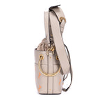 Sac bandoulière Roy Bucket en cuir de veau lisse gris