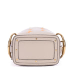 Sac bandoulière Roy Bucket en cuir de veau lisse gris