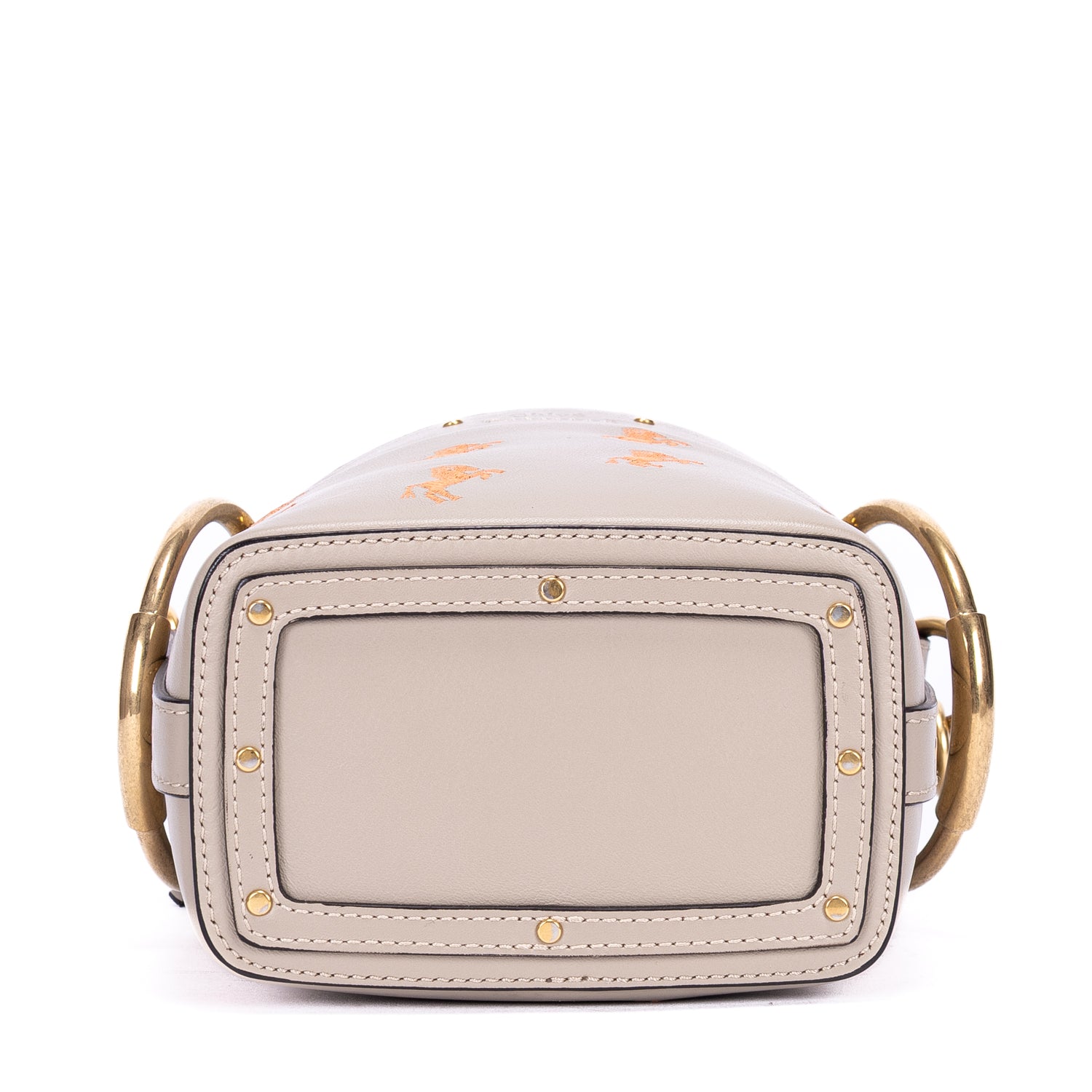Sac bandoulière Roy Bucket en cuir de veau lisse gris