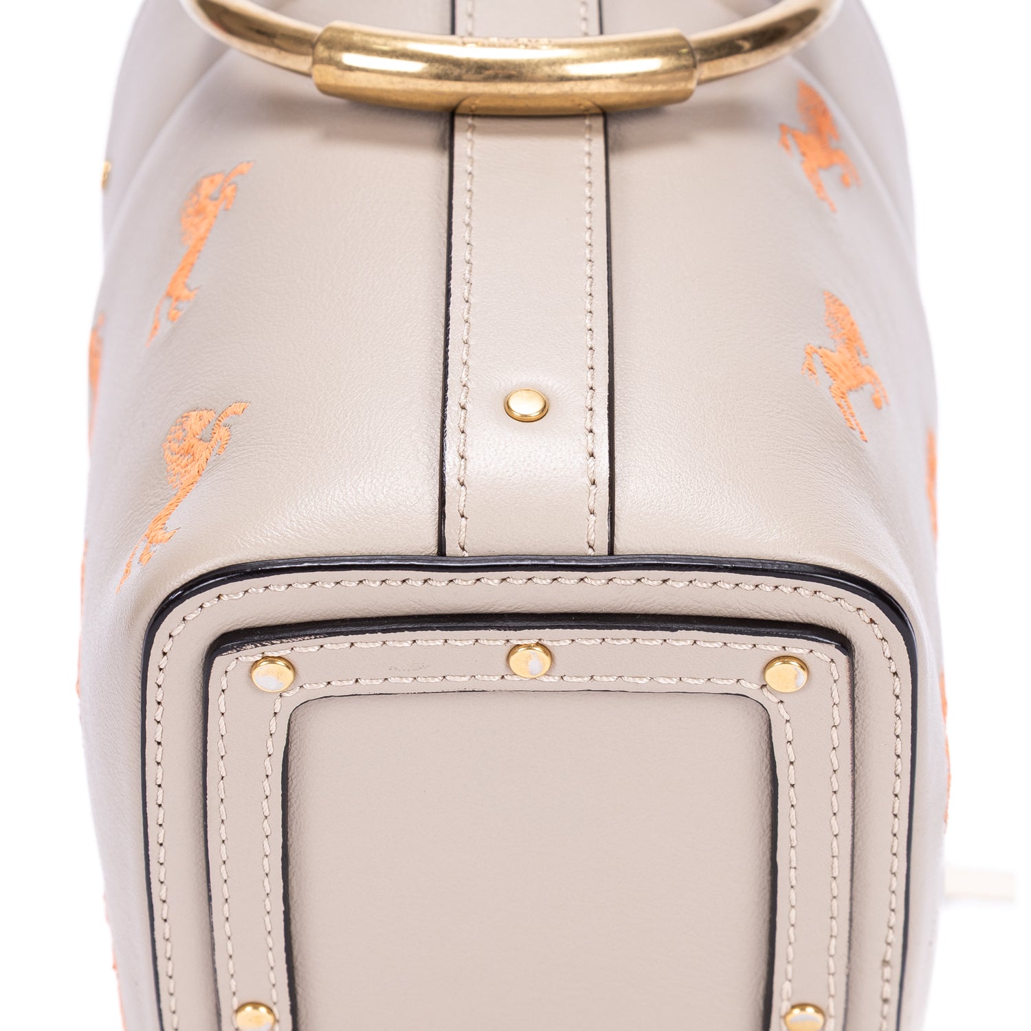 Sac bandoulière Roy Bucket en cuir de veau lisse gris