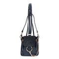 Mochila Faye Mochila Mini de piel de becerro lisa/ante azul marino