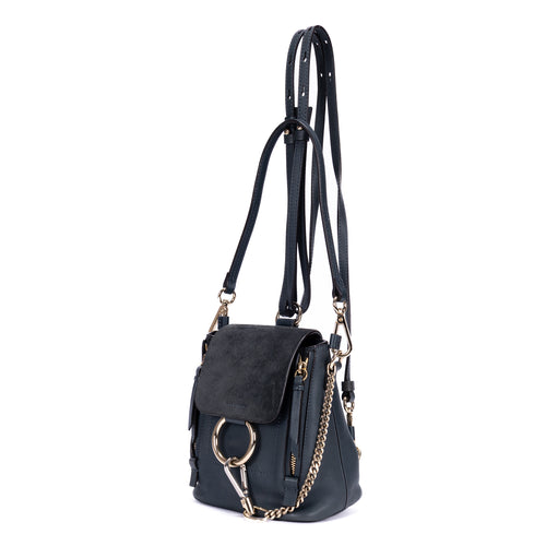 Backpack Faye Backpack Mini Navy Smooth Calfskin Leather/Suede Leather
