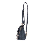 Mochila Faye Mochila Mini de piel de becerro lisa/ante azul marino