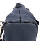 Mochila Faye Mochila Mini de piel de becerro lisa/ante azul marino