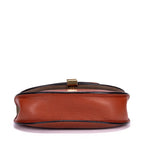 Sac bandoulière Georgia en cuir de veau marron